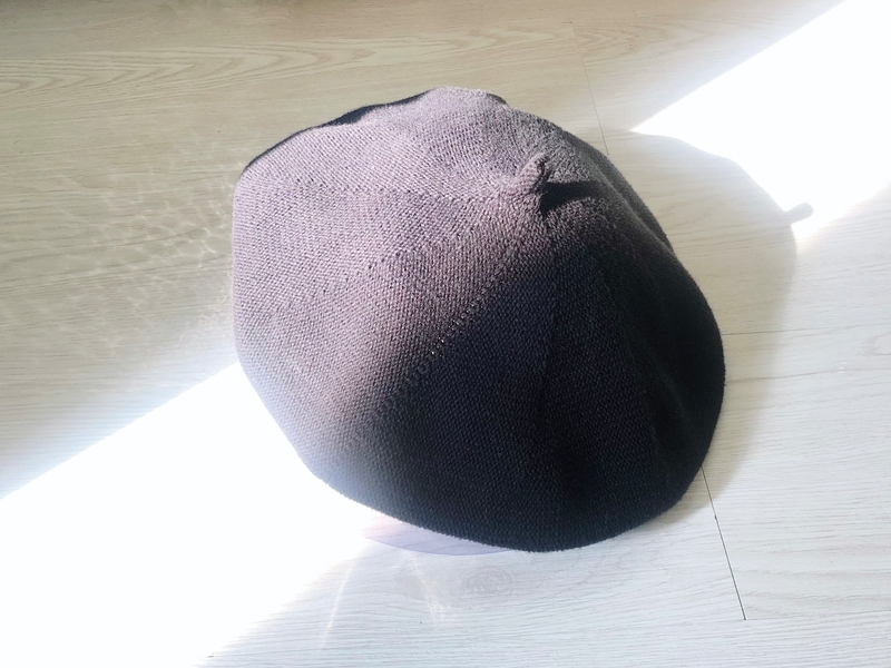 黑-輕薄針織貝雷帽