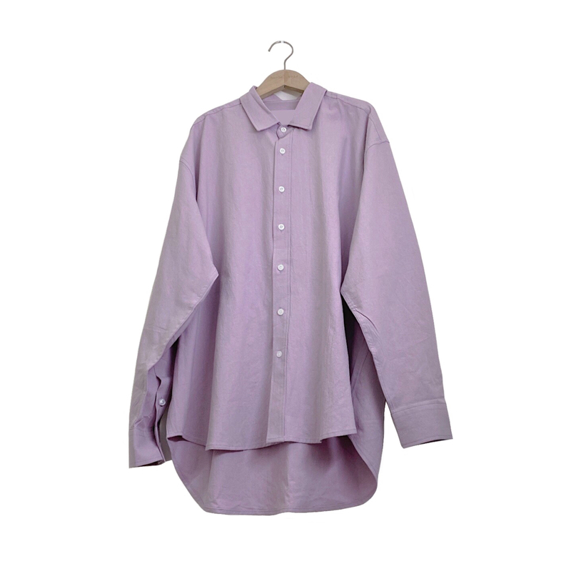 紫-暗紋長袖裇衫